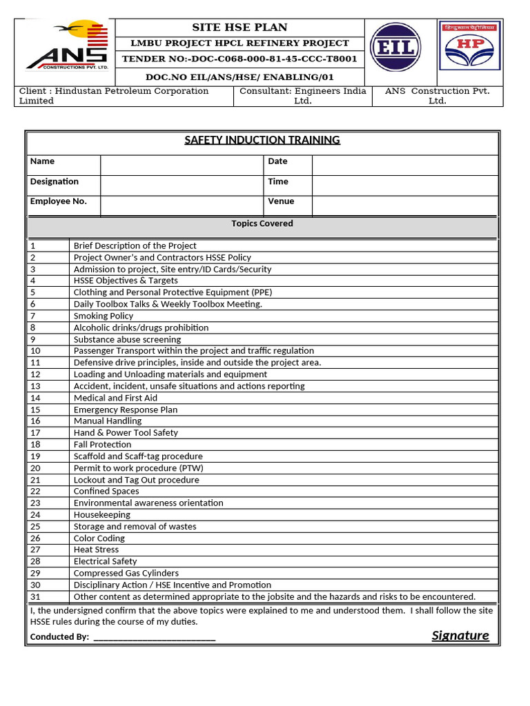 HSE Format | PDF | Electrical Connector | Scaffolding