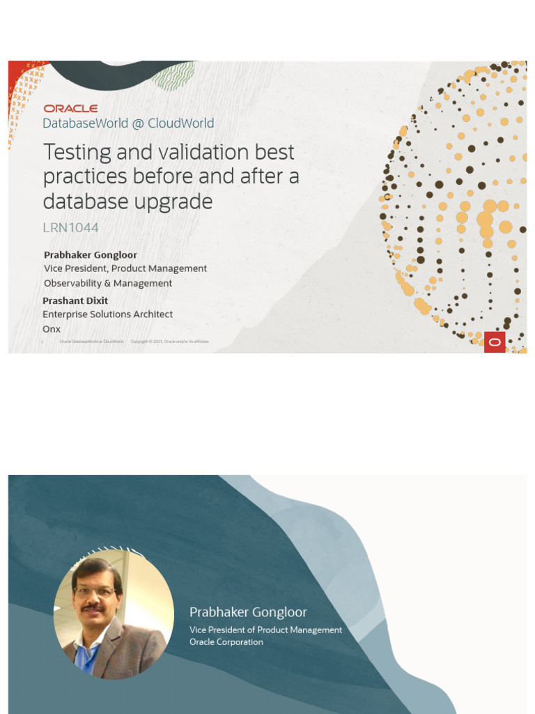 LRN1044 - Testing and Validation Best Practices Before and After A ...