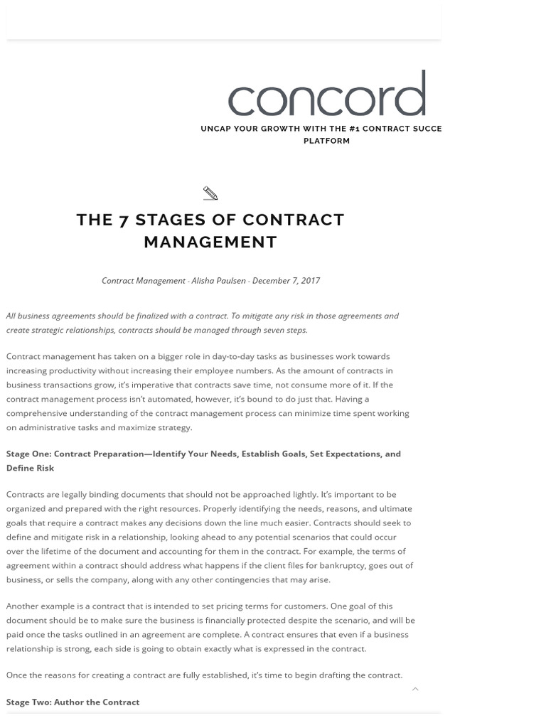 The 7 Stages of Contract Management | PDF | Negotiation | Business