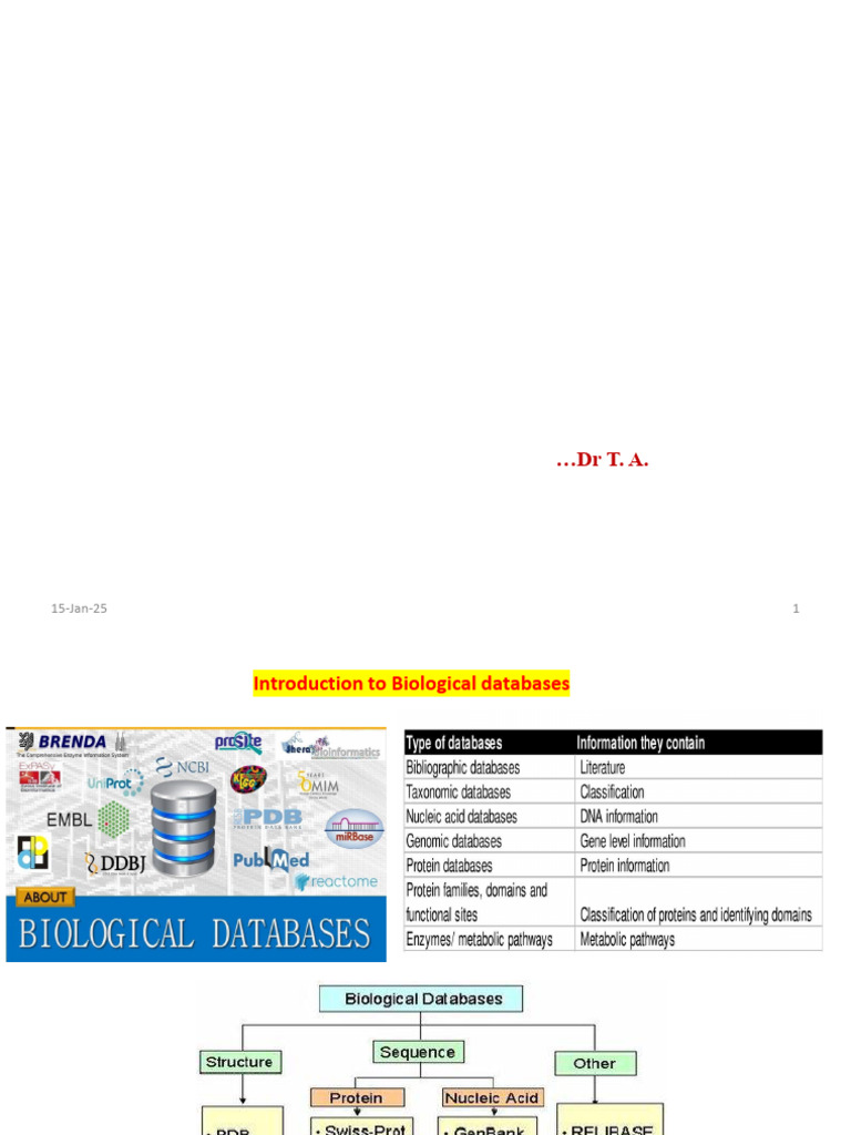 Basic Molecular Biology, Biological Data and Introduction To ...