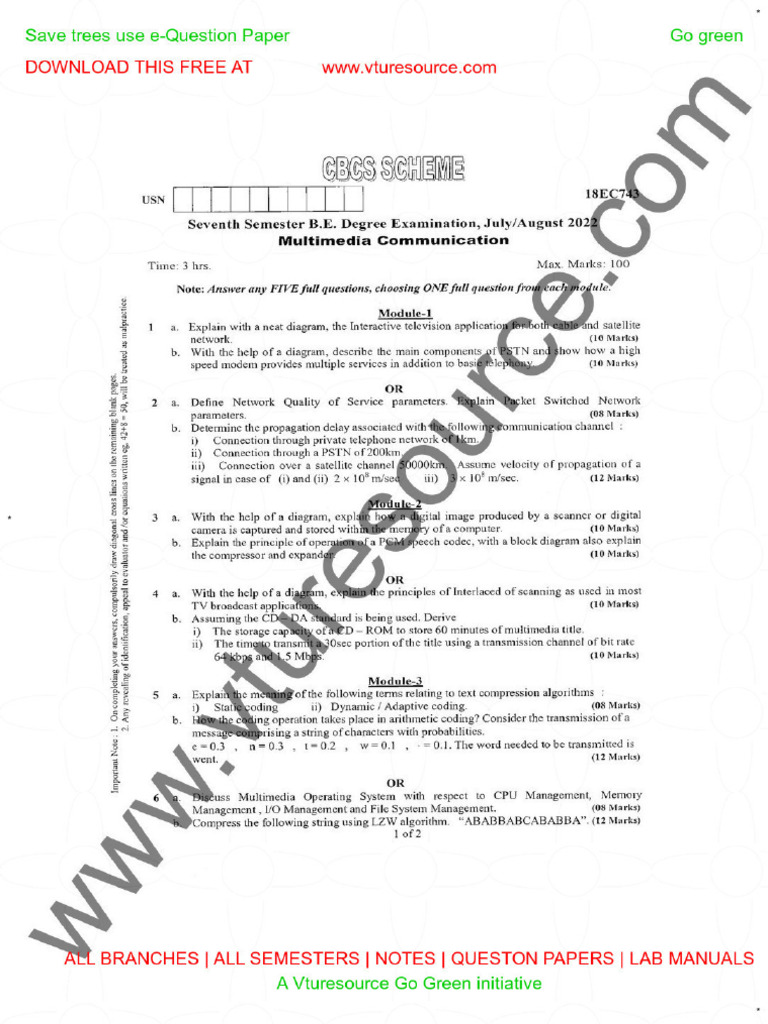 Vtu QP | PDF
