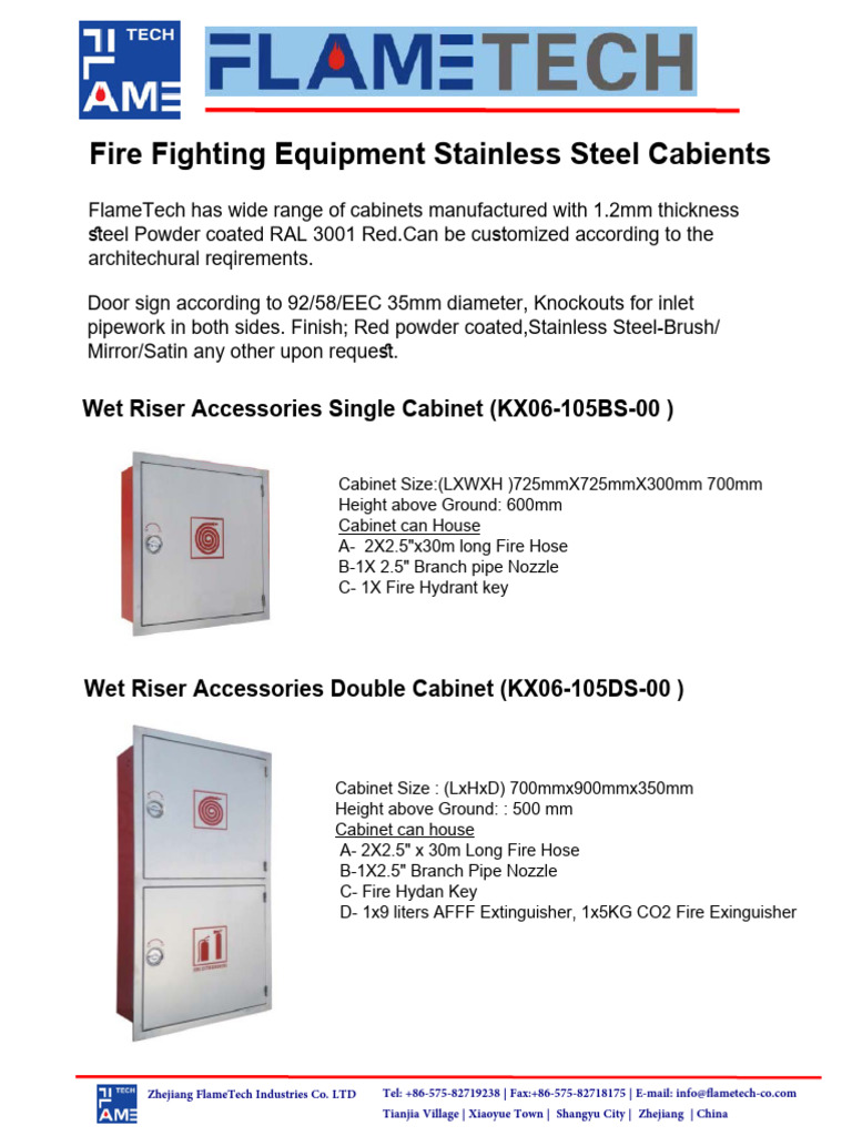 Fire Equipment .Cabinet-Stainless Steel Mounted | PDF