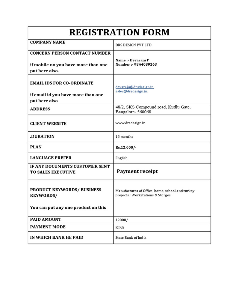Registration Form | PDF