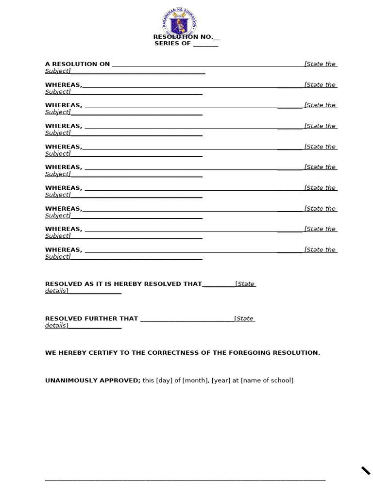 (SGC) Resolution Template | PDF