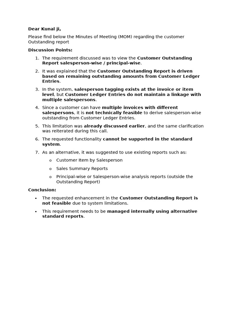 Outstanding Report Mom | PDF