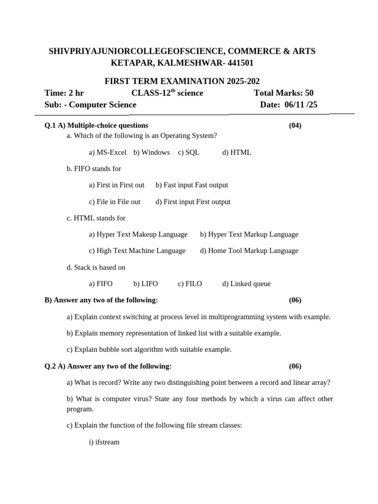 Cs p1 12 Firstsem | PDF | Computing | Computer Programming