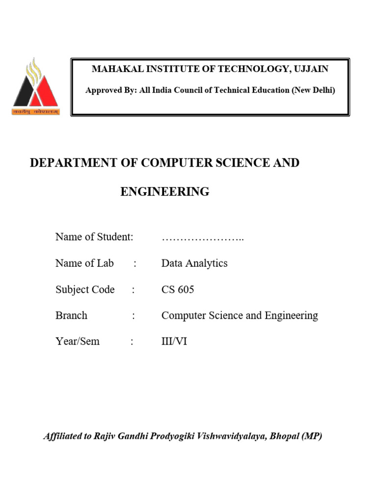 Data Analytics Lab Manual-STUDENT | PDF | Data Analysis | Analysis Of ...