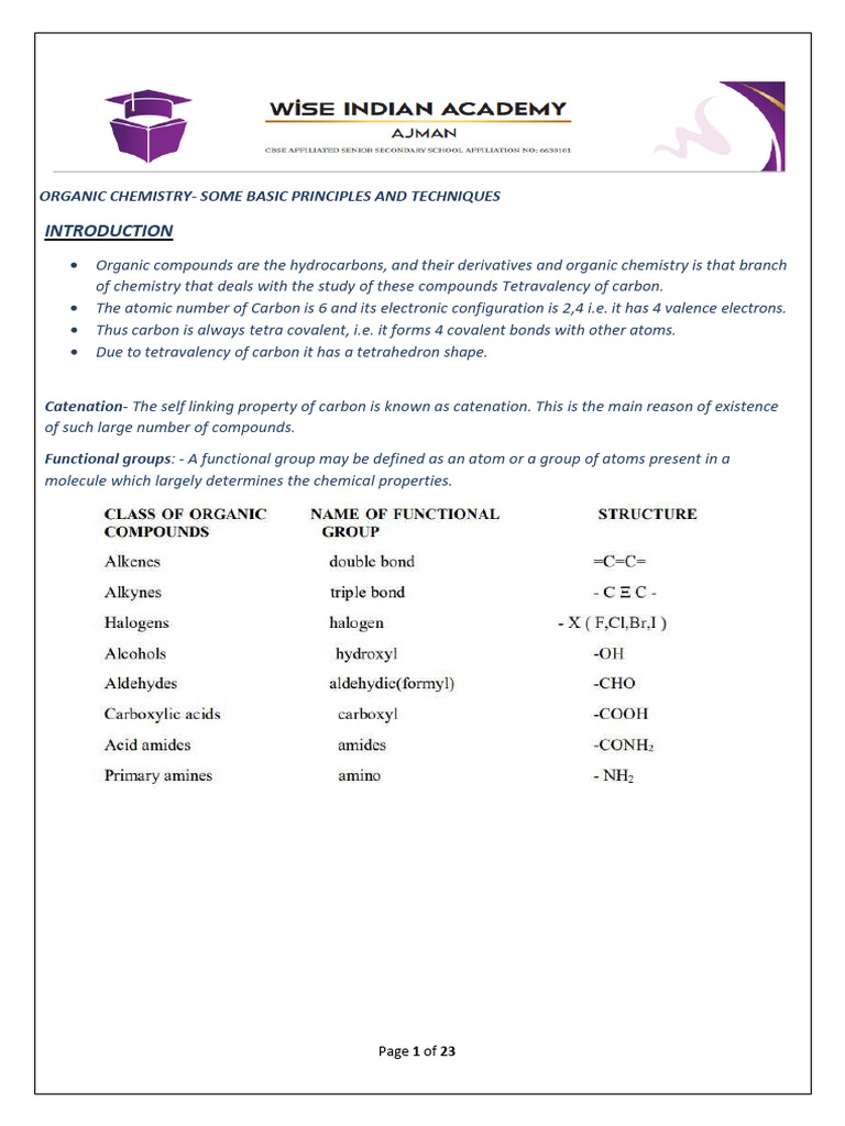Notes - Organic Chemistry | PDF | Alkane | Physical Sciences