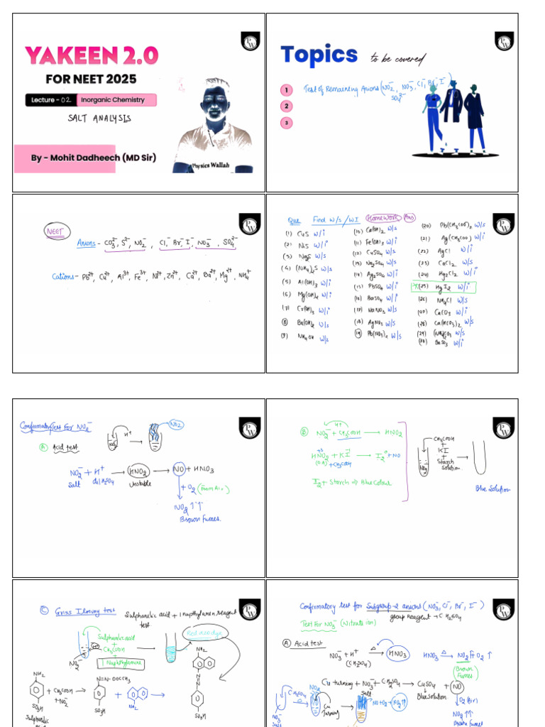Salt Analysis 02 Class Notes | PDF