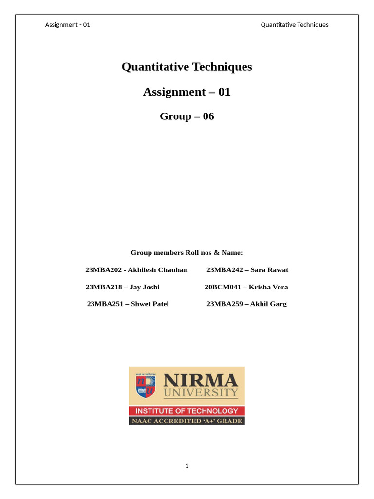 Assignment - 01 | PDF