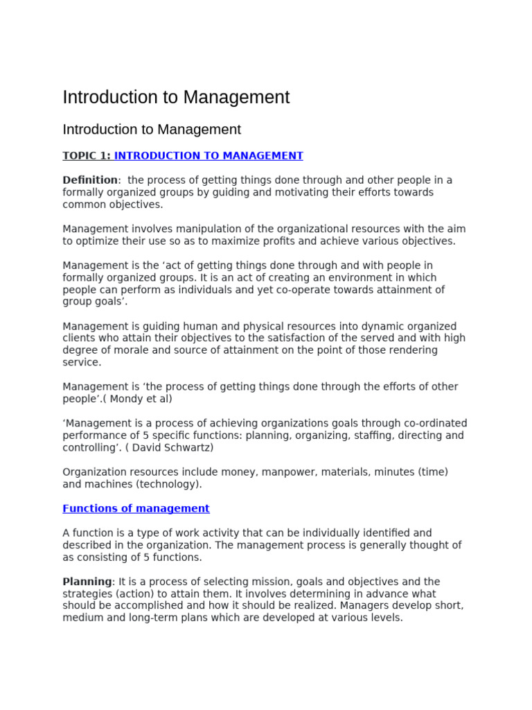 Introduction To Management (3) 511 | PDF | Goal | Human Resource Management