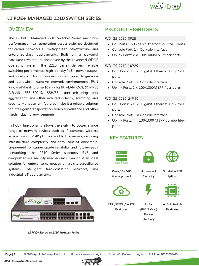 L2 POE Managed Switches Series Datasheet | PDF | Network Switch ...