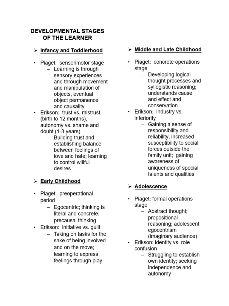 Developmental Stages of The Learner CHAPTER 5 | PDF | Human Life Stages ...