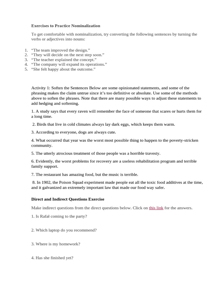 Exercises | PDF | Language Mechanics | Linguistic Morphology