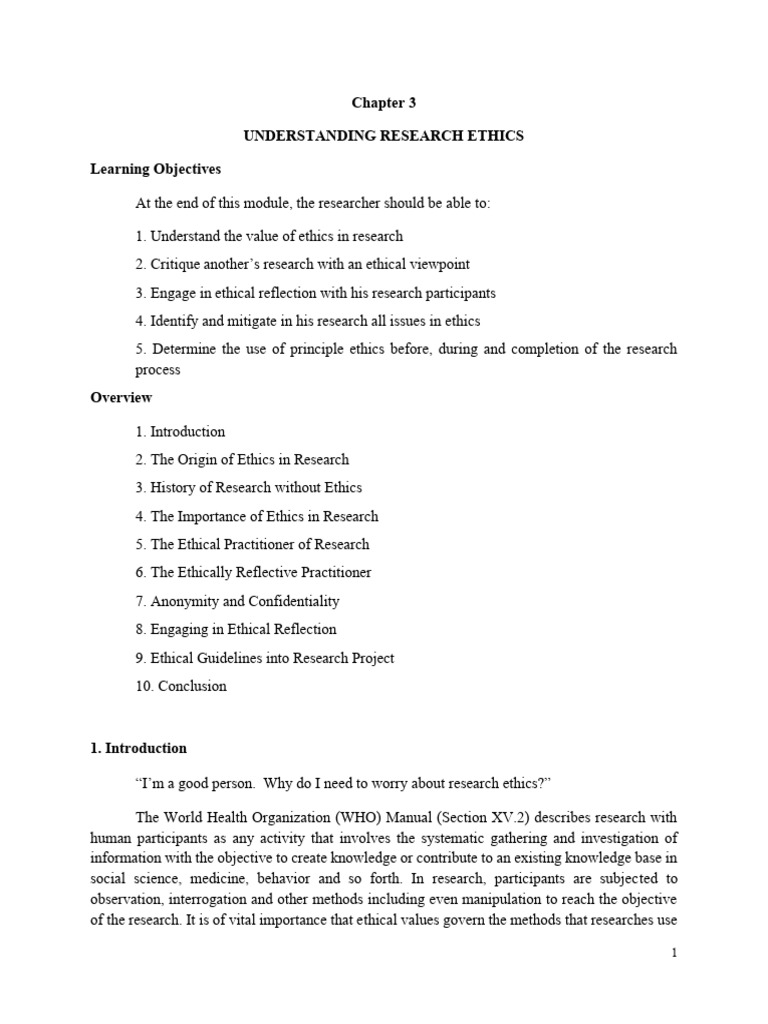 Chapter 3 - Understanding Research Ethics | PDF | Informed Consent ...