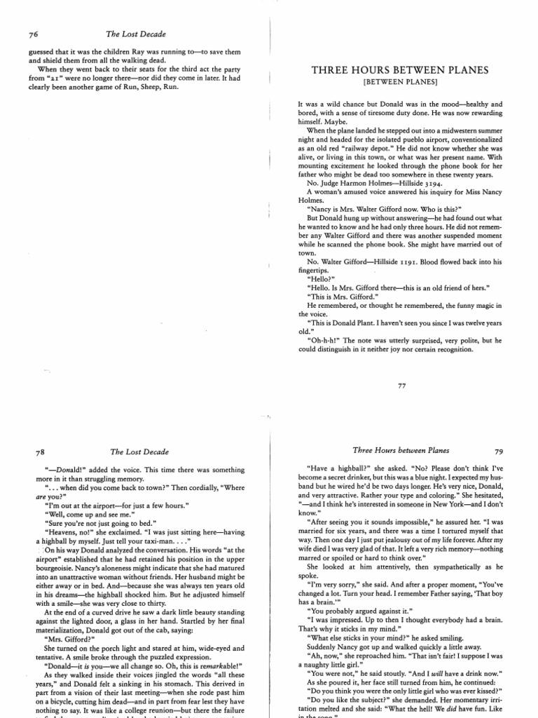 Fitzgerald - Three Hours Between Planes | PDF