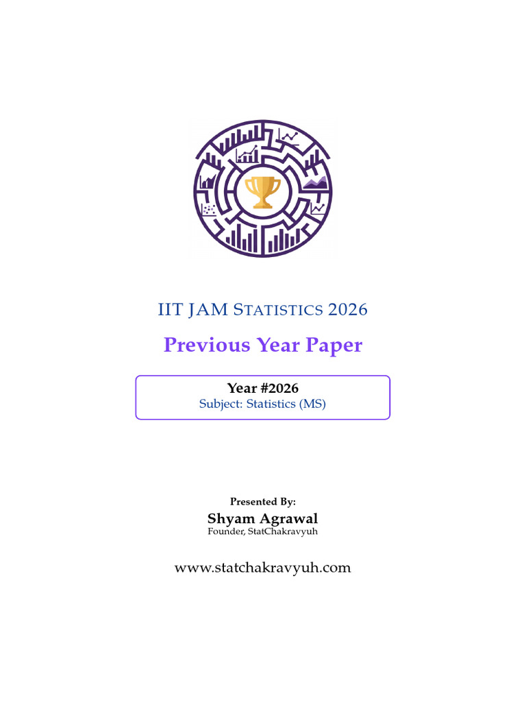 IIT JAM Statistics 2026 QnA With Solution | PDF | Variance ...