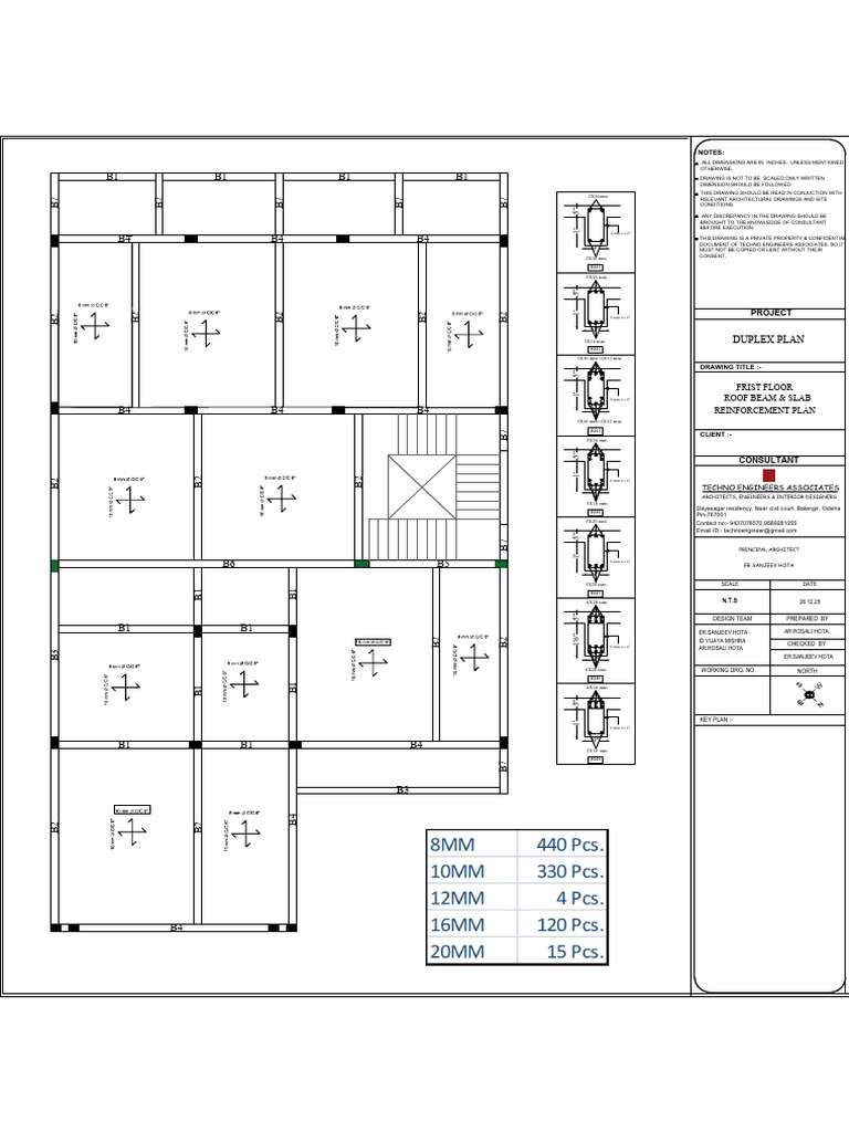 First Floor Roof Beam & Slab Reinfocement Plan | PDF
