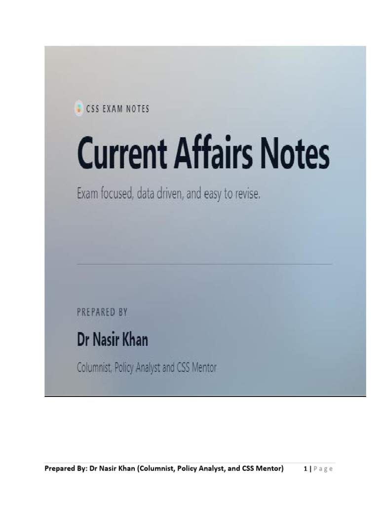 Current Affairs Complete Notes | PDF | Fiscal Policy | International ...