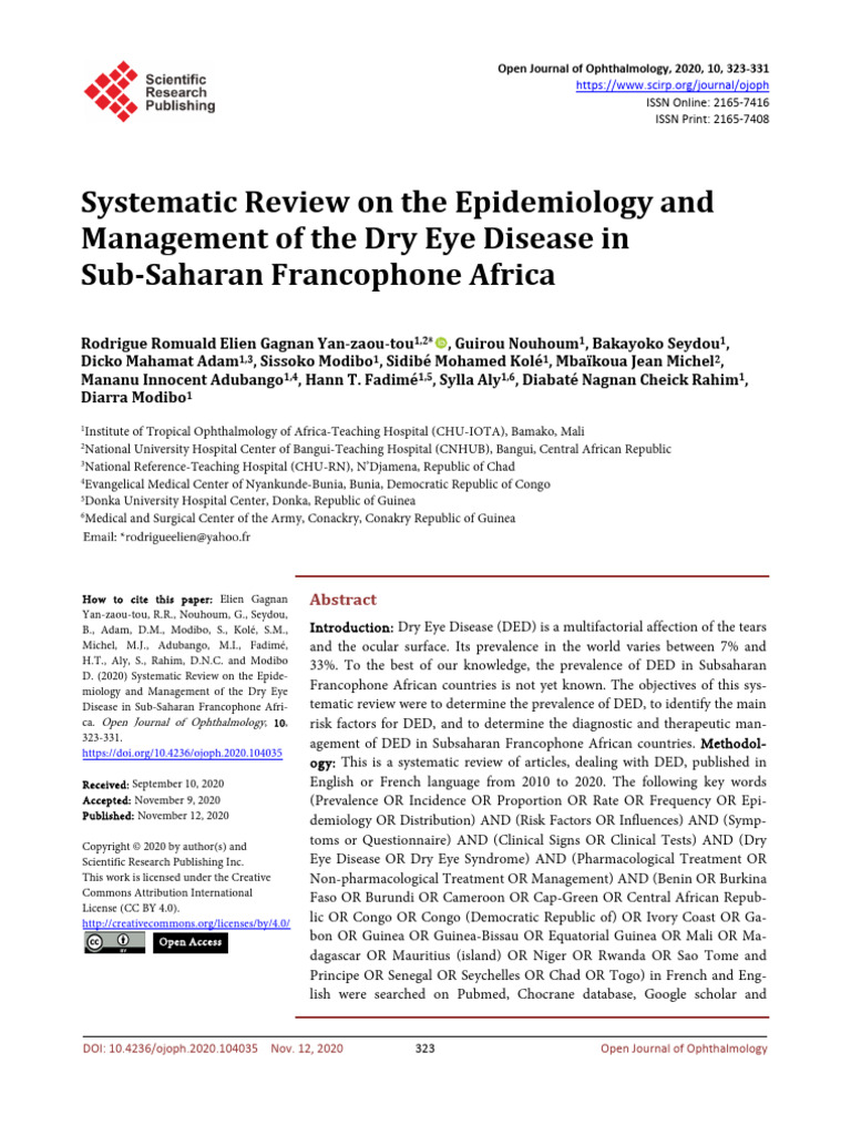 Systematic Review On The Epidemiology and | PDF