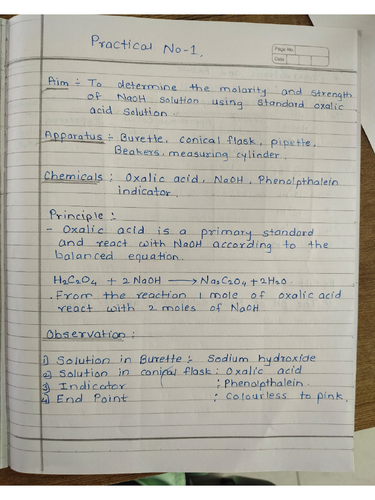 Chemistry Practical Class 11 | PDF