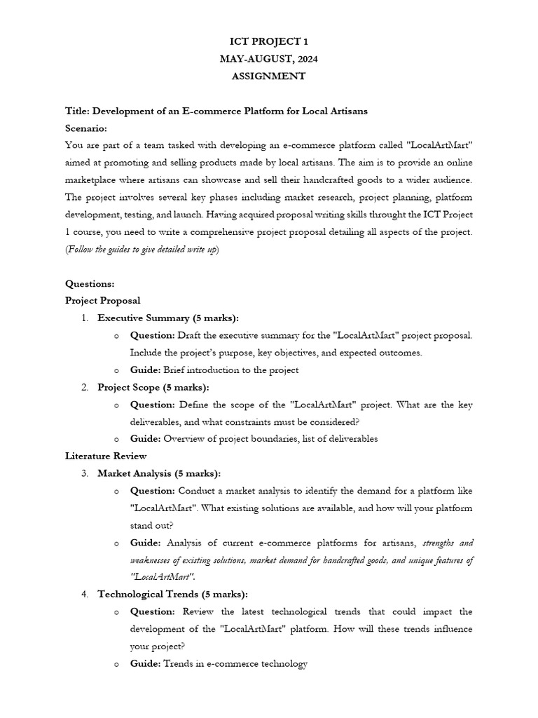 Ict Project 1 Assignment 1 | PDF | Business