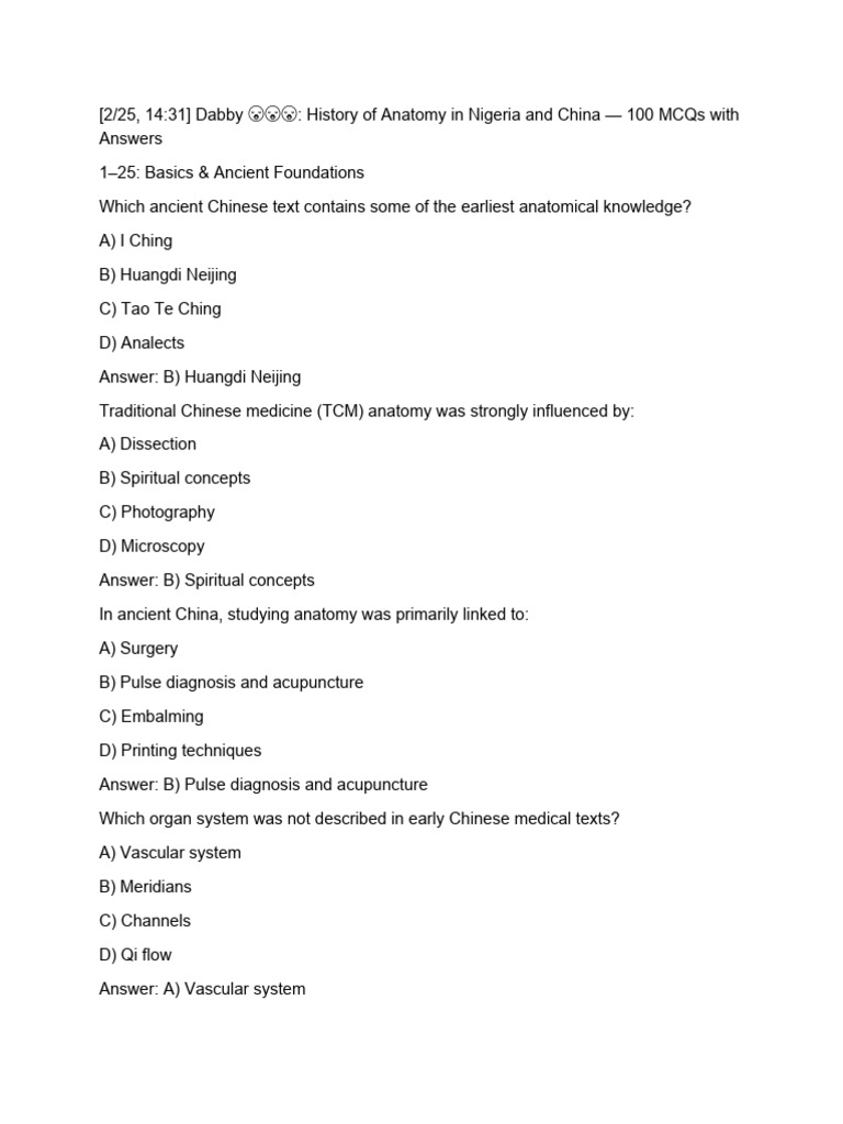 Ana Questions & Answers | PDF | Traditional Chinese Medicine | Karyotype