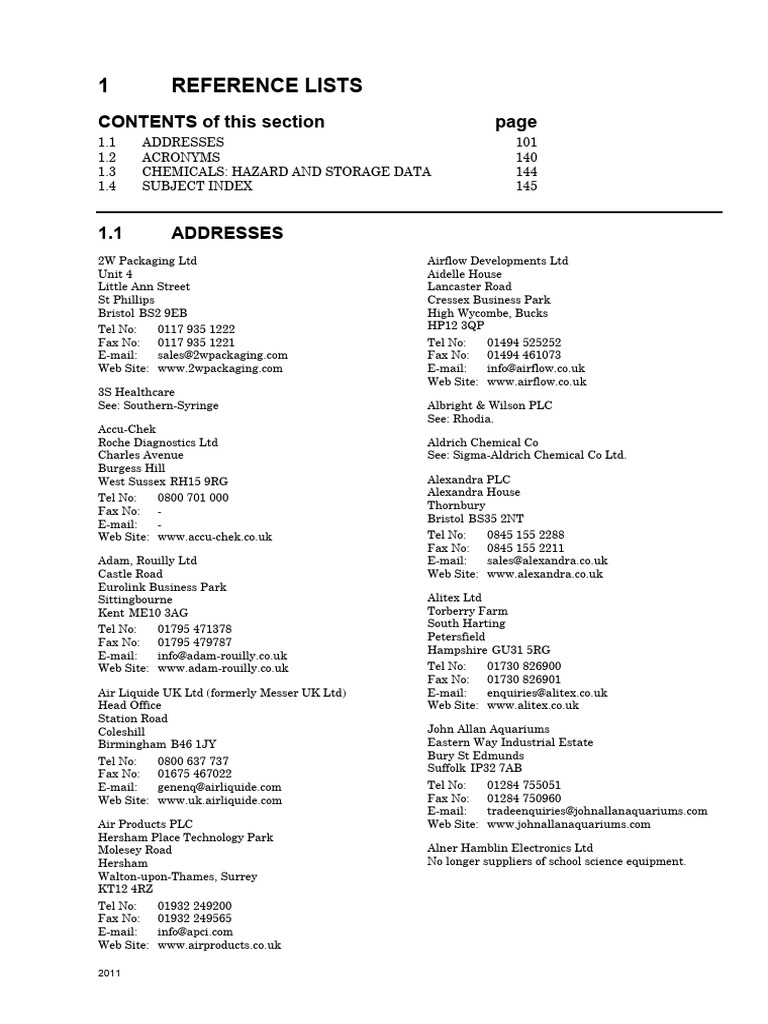 Handbook Section 1 Reference Lists | PDF