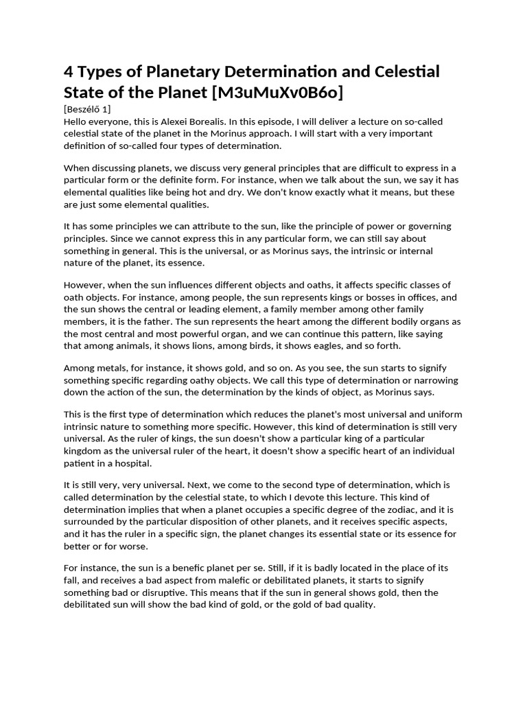 4 Types of Planetary Determination and Celestial State of The Planet ...