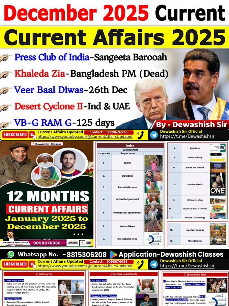 December 2025 Current Affairs | PDF