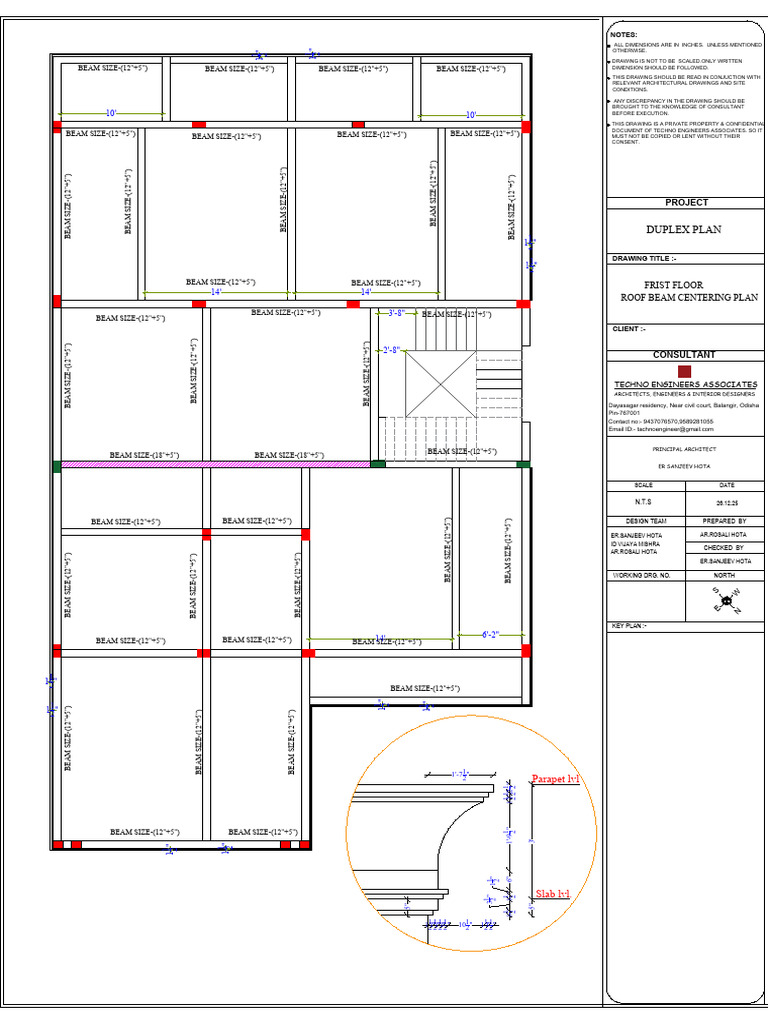 First Floor Roof Beam Centering Plan | PDF
