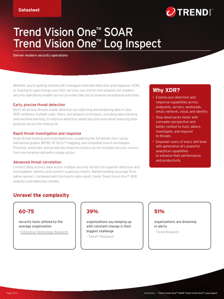Trend Vision One SOAR and Log Inspect - Datasheet | PDF | Computer ...