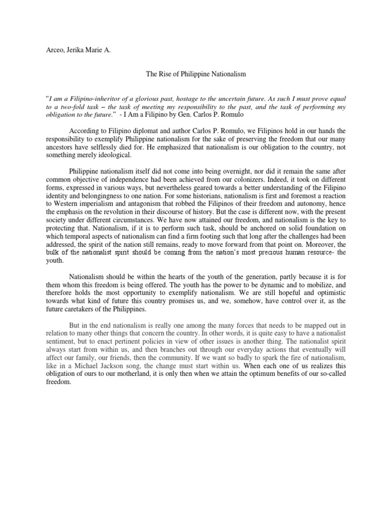 Rizal and the development of filipino nationalism picture