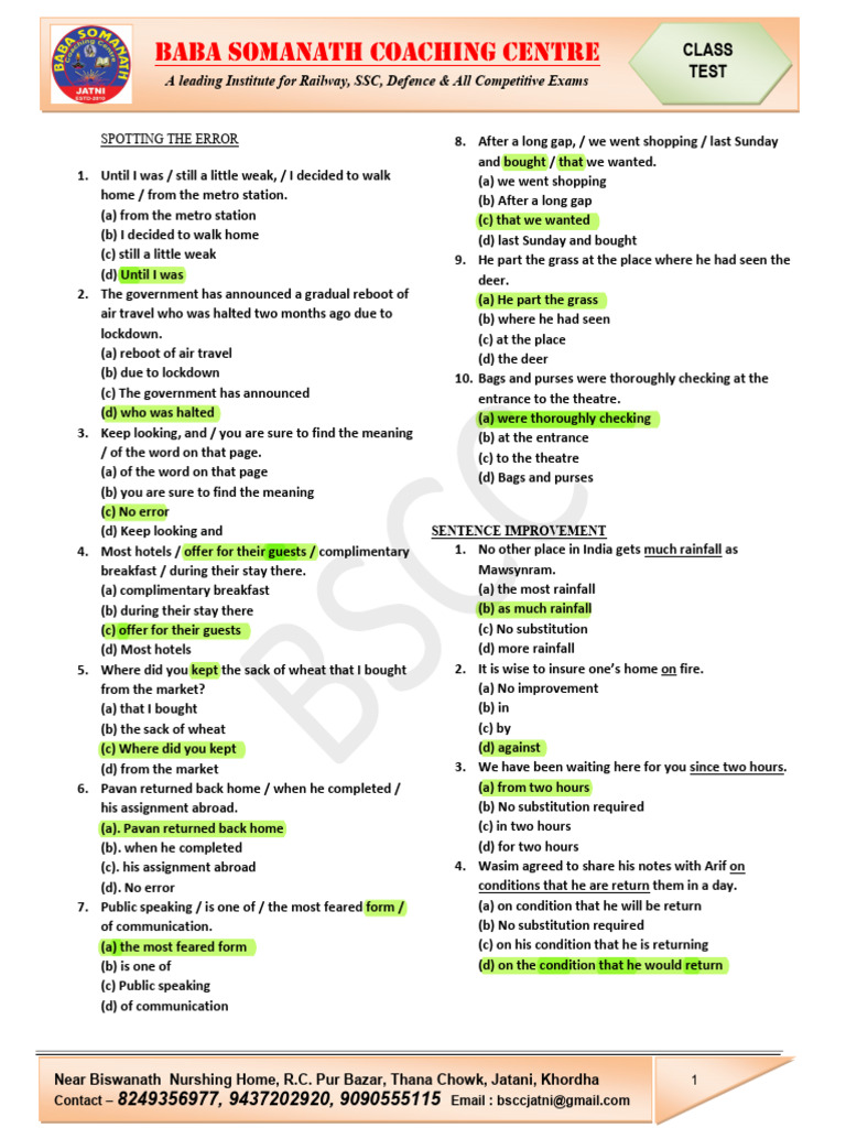 Class Test 4 - Bapu Sir | PDF