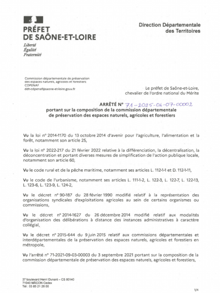 2025 Arrete Composition CDPENAF | PDF