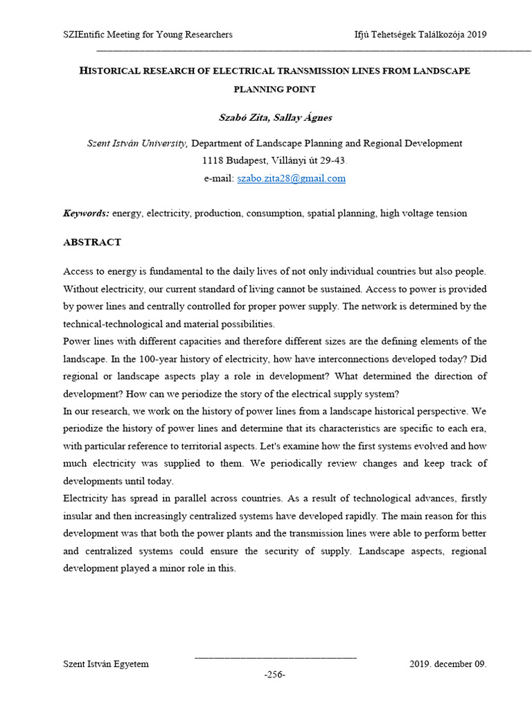 Historical Research of Electrical Transmission Lines From Landscape ...