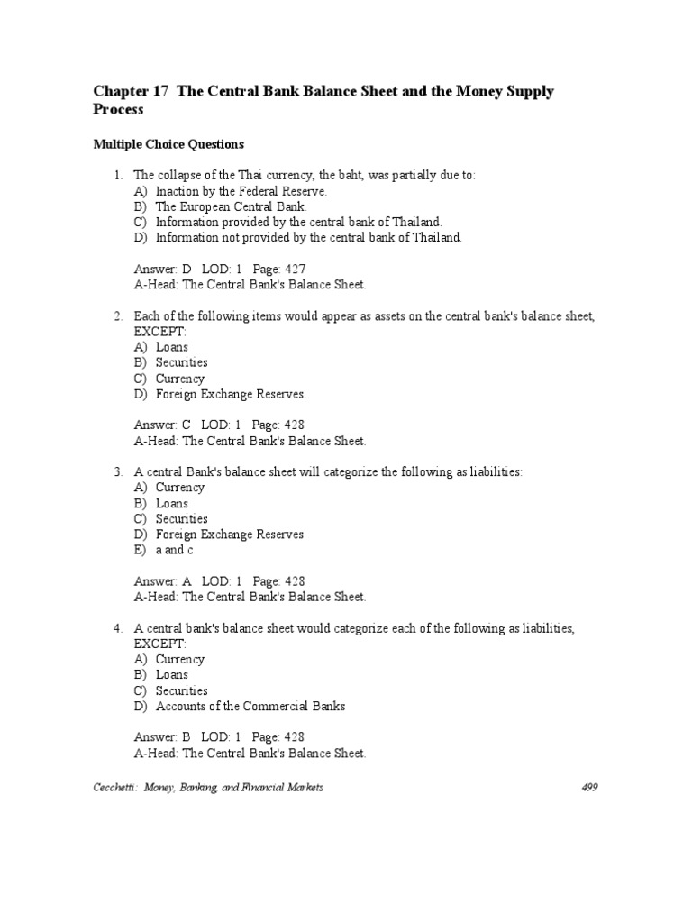 Chap 017 Money Supply Federal Reserve System - 