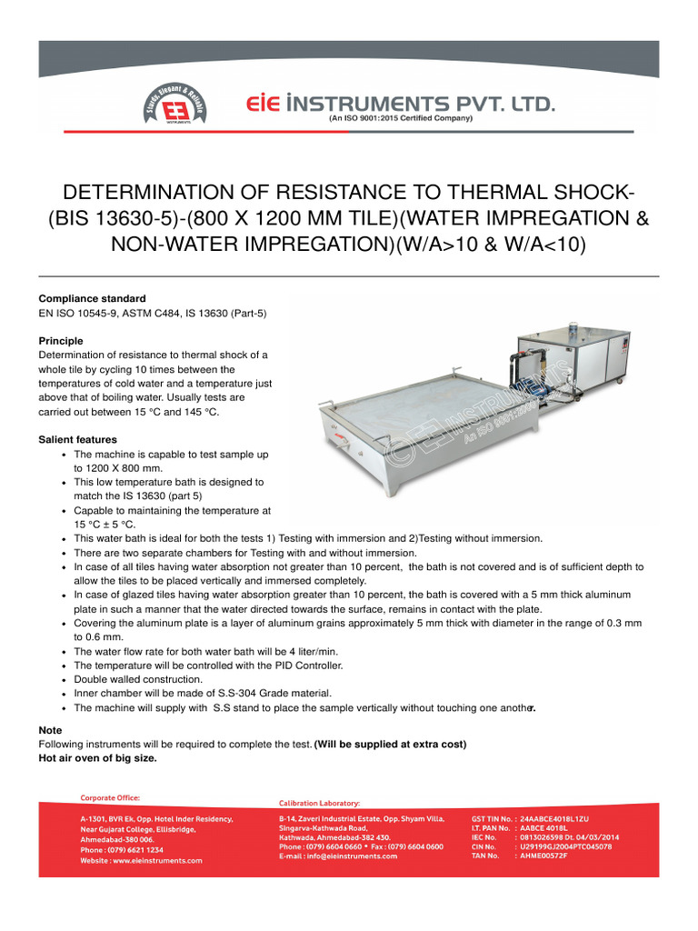 Determination of Resistance To Thermal Shock | PDF