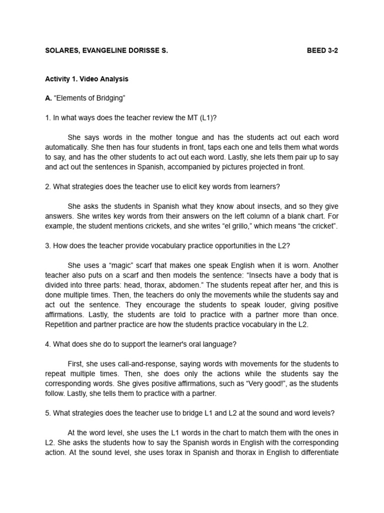 Chapter 2 Tasks (Solares, Beed 3-2) | PDF | Second Language | Reading ...