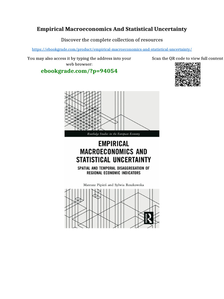 Empirical Macroeconomics and Statistical Uncertainty: Discover The ...