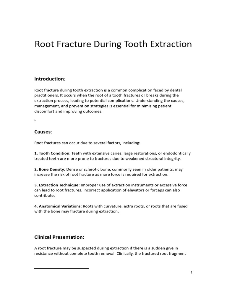 Root Fracture During Extraction | PDF | Health Sciences | Medical ...