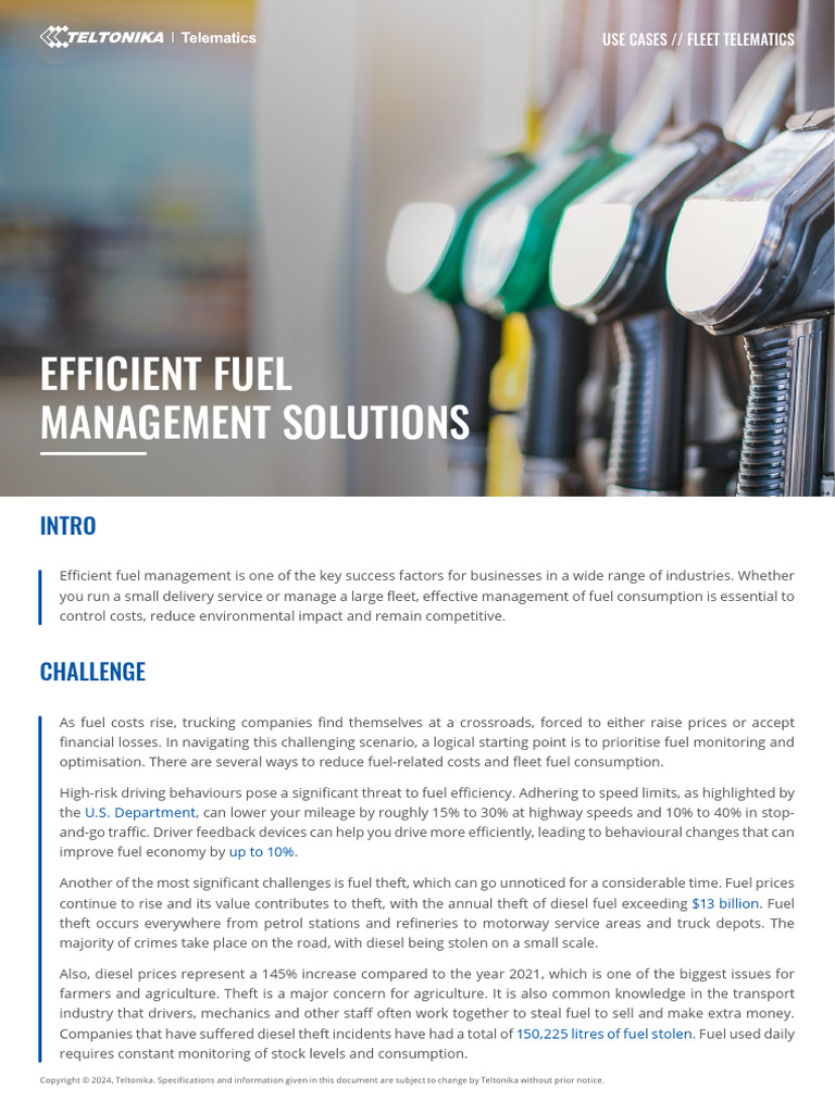 Use Case - Fuel Management Solution | PDF | Fuel Economy In Automobiles ...