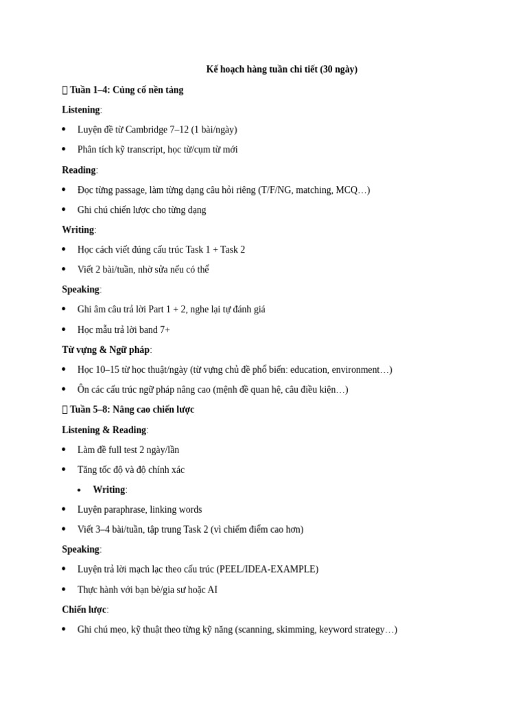 Study Plan For 12 Weeks | PDF