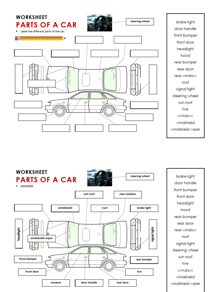 Worksheet Carparts Picture | PDF | Rear Wheel Drive Vehicles | Land ...