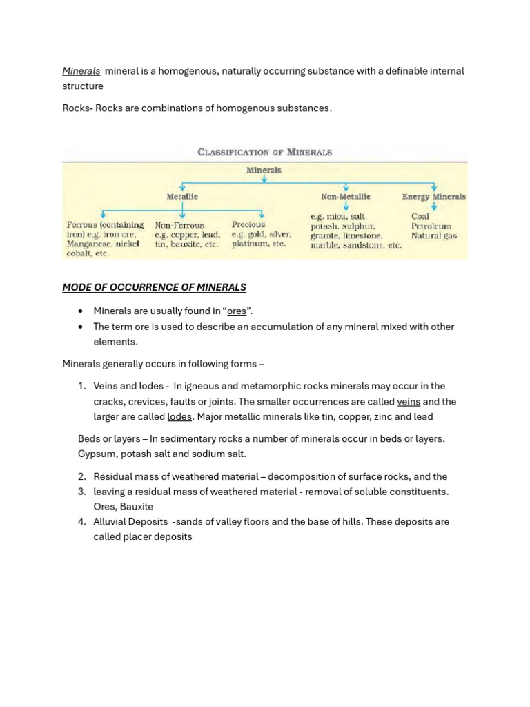 Chapter 5 Geography | PDF | Minerals | Rock (Geology)