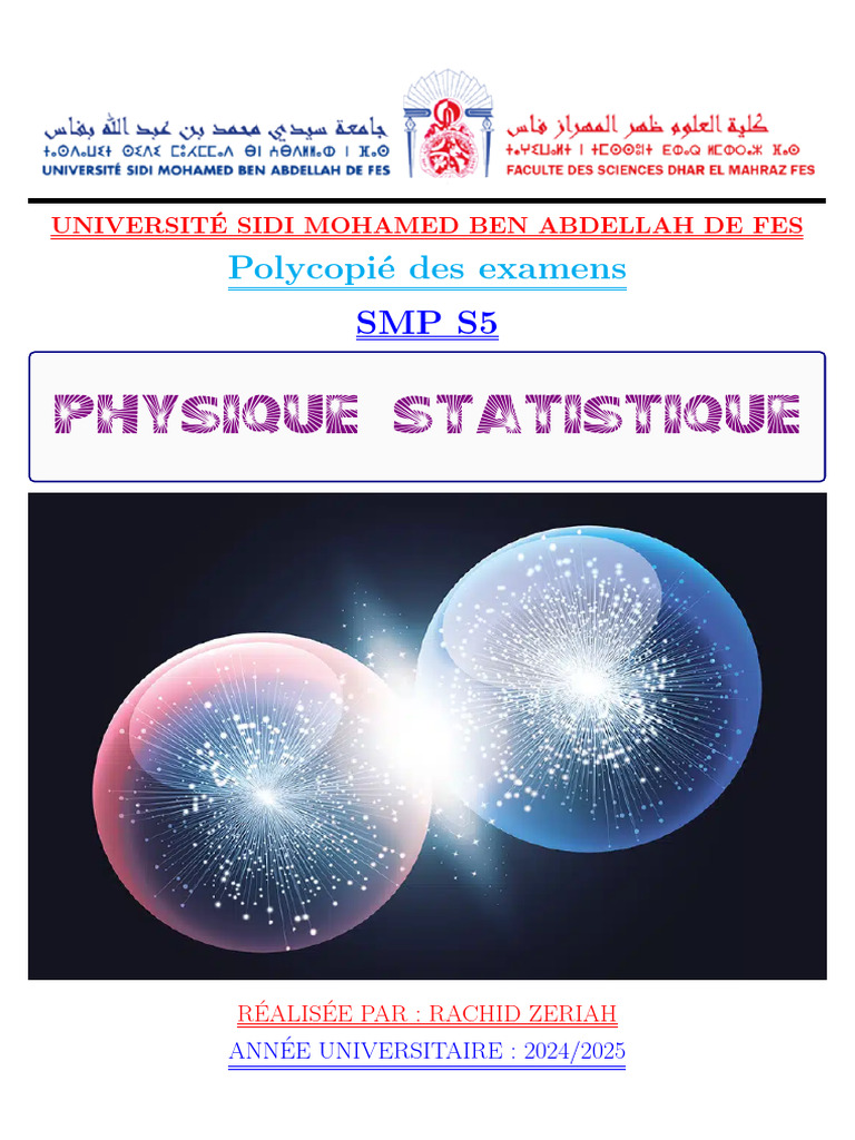 Les Examens de Physique Statistique | PDF | Entropie | Mécanique ...