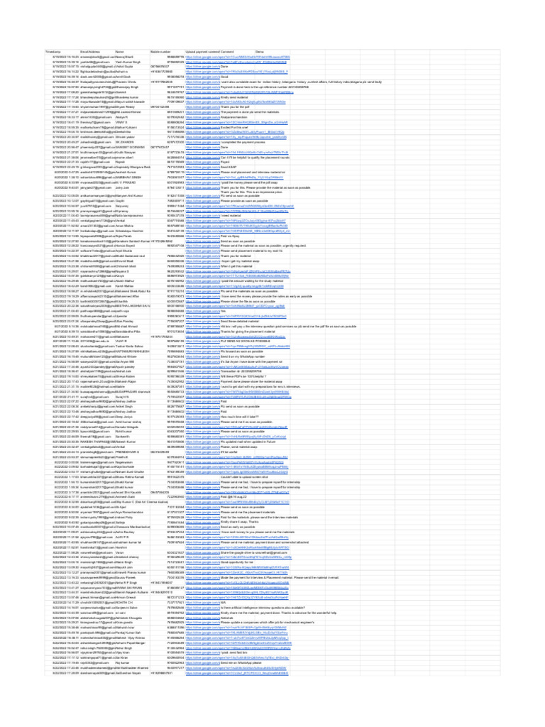 Interview & Placement Material (Responses) - Compressed | PDF