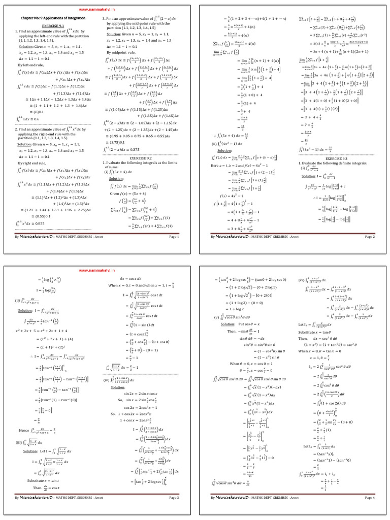 Namma Kalvi 12th Maths Chapter 9 Notes em 220027 | PDF | Mathematical ...