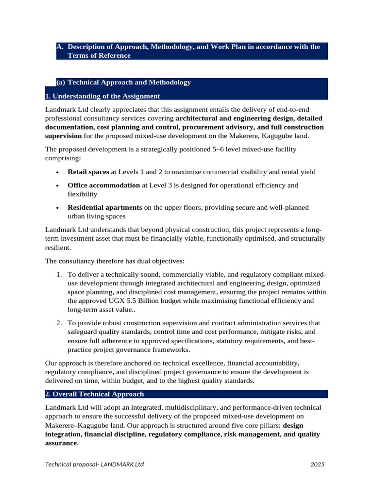Description of Approach UG Tender | PDF | Regulatory Compliance | Life ...