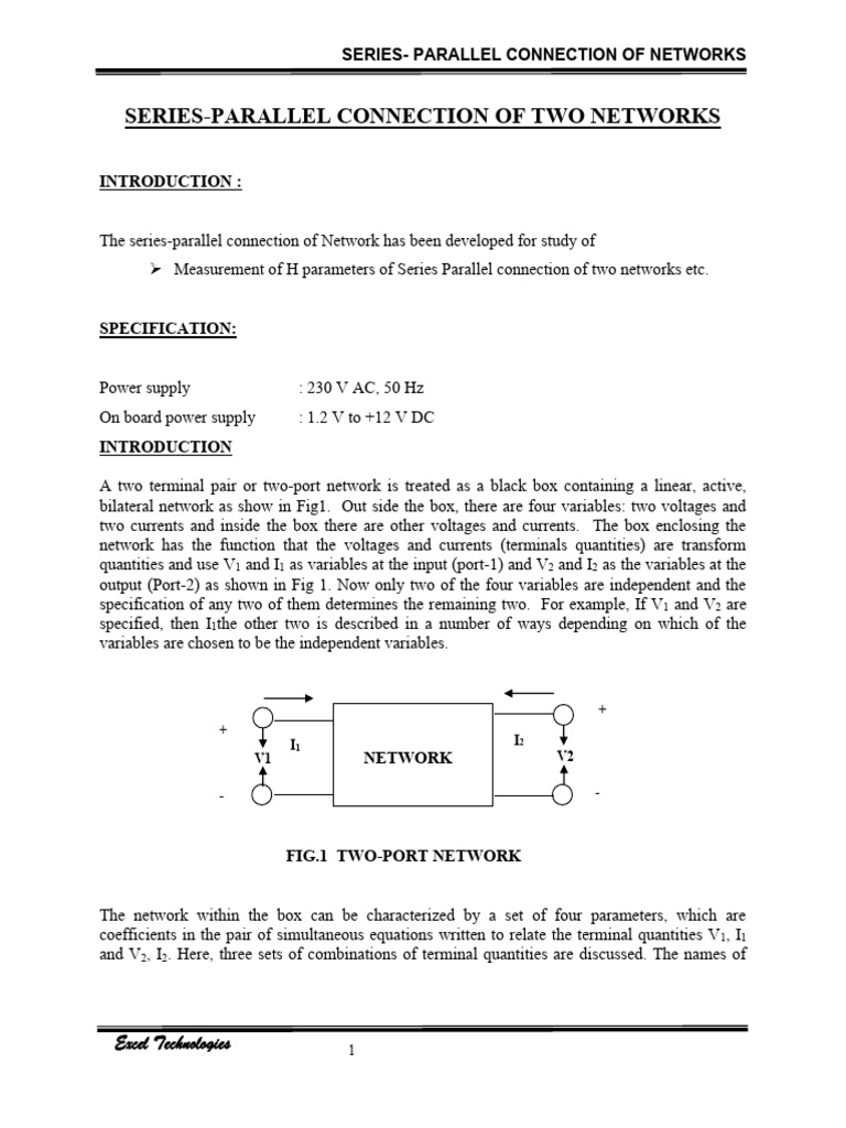 Series-Parallel Connection of Networks | PDF | Electromagnetism ...